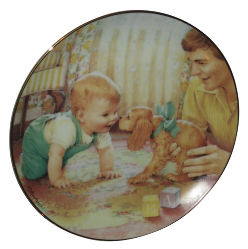Friendly Inspection Baby Young Innocence by Kathy Lawrence Plate (1991) Bradford Mint