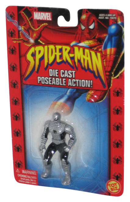 Marvel Spider-Man Die-Cast Silver Steel Costume (2002) Toy Biz 2.5 Inch Figure