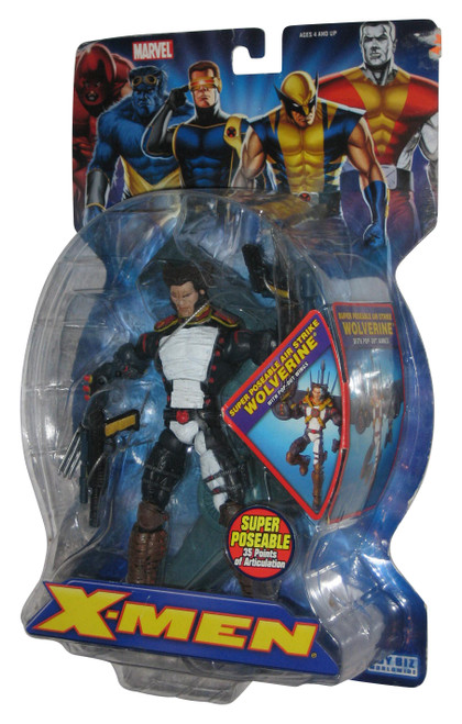 Marvel X-Men Super Poseable Air Strike Wolverine Toy Biz Figure w/ Pop-Out Wings