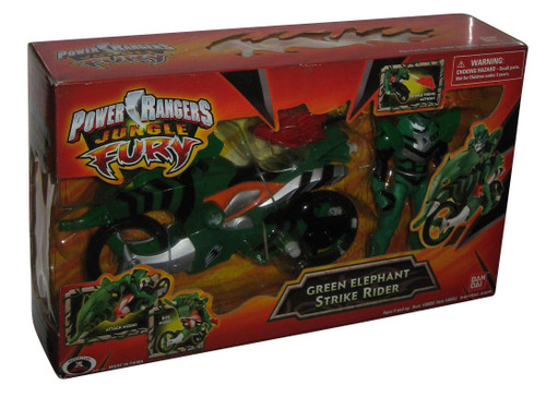 Power Rangers Jungle Fury (2007) Green Elephant Strike Rider Bandai Toy Figure Set