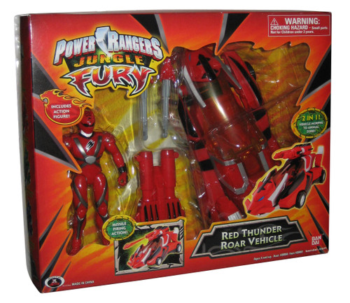 Power Rangers Jungle Fury Thunder Animal Red Roar Vehicle Toy Figure Set