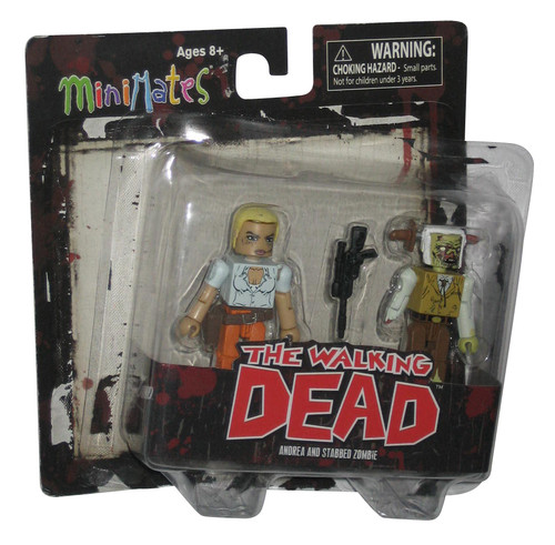 The Walking Dead Andrea & Stabbed Zombie Series 2 MiniMates Figure Set