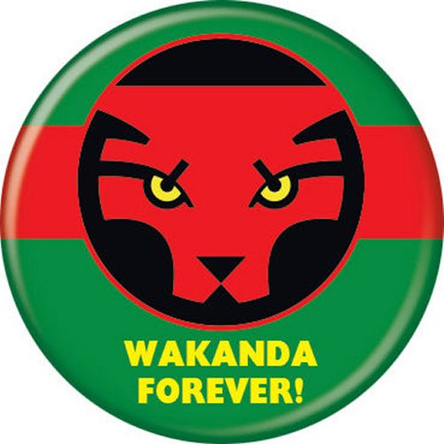 Marvel Comics Black Panther Wakanda Forever Licensed 1.25 Inch Button 86808