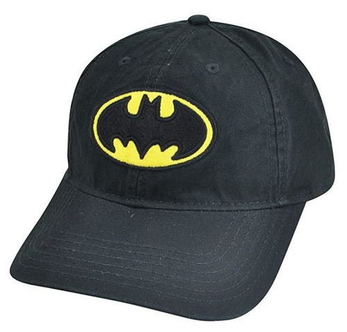 DC Comics Batman Logo Mens Black Adjustable Bioworld Baseball Hat