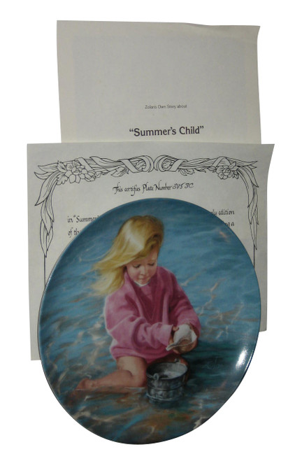 Summers Child Playing With Pale of Water Donald Zolan Collector Plate