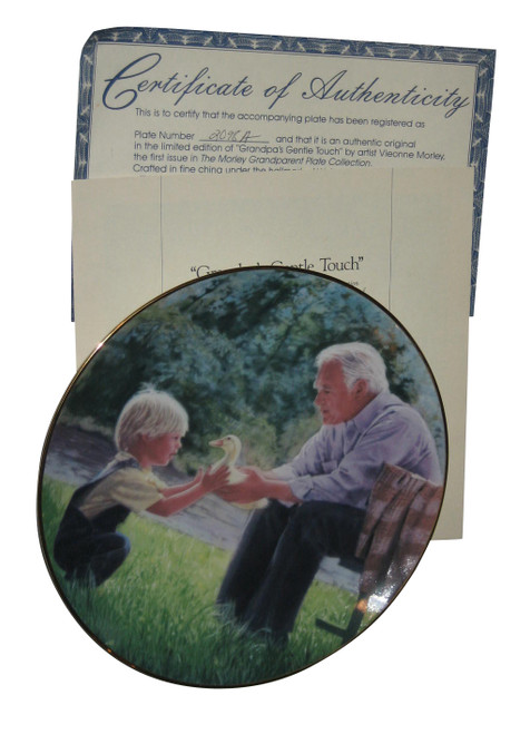 Grandpa's Gentle Touch Boy with Duck Donald Zolan Collector Plate