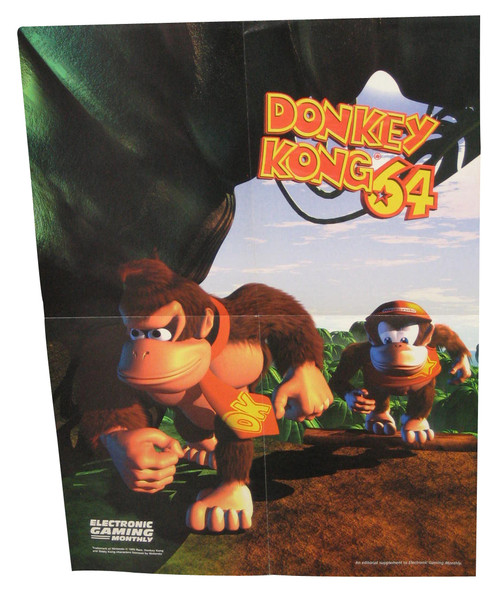 Donkey Kong 64 Nintendo (1999) EGM Magazine Vintage Video Game Poster