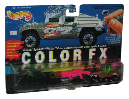 Hot Wheels Color Changers FX Military Machines Command Tank & Roll Patrol Car Set - (Pink Brush)