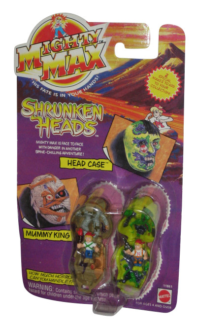 Mighty Max Shrunken Heads Head Case & Mummy King (1993) Mattel Mini Play Set