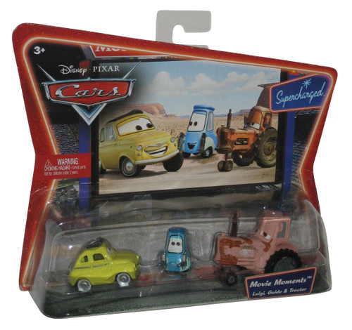 Disney Cars Movie Moments Supercharged Luigi Guido & Tractor Car Toy Set