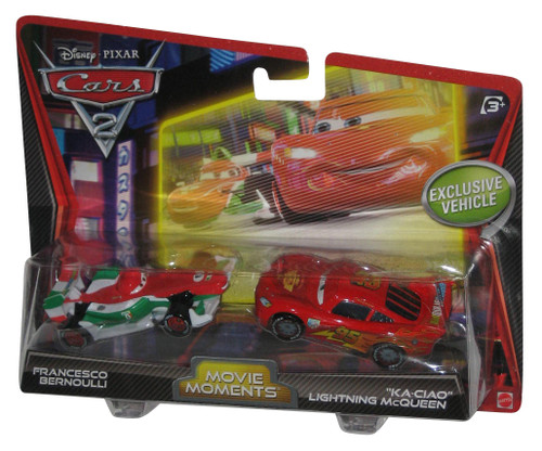 Disney Cars 2 Francesco Bernoulli & Ka-Ciao Lightning McQueen Movie Moments Toy Car Set