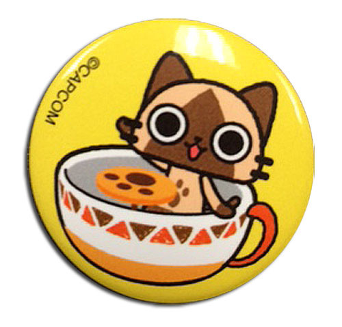 Monster Hunter Airou Teacup Butto 1.25" Video Game Button GE-16996