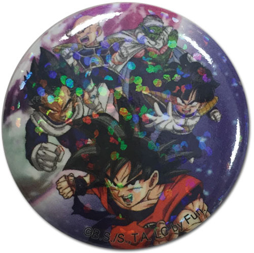 Dragon Ball Z Group Characters Glitter Licensed Anime Button GE-16950