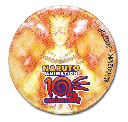 Naruto Shippuden 10th Anniversary Biju Mode Anime Button GE-16057
