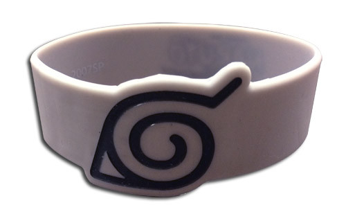 Naruto Shippuden Leaf Village Symbol Grey Anime PVC Wristband GE-54478