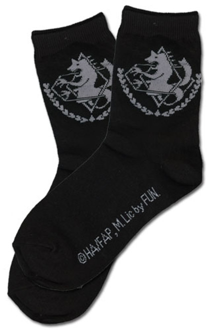 Full Metal Alchemist Brotherhood Amerstris Military Emblem Black Anime Socks GE-71010