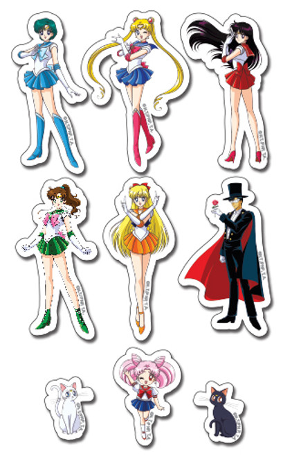 Sailor Moon Characters Anime Puffy Sticker Set GE-55477