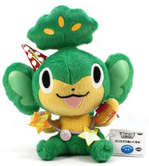 Pokemon Best Wishes Banpresto Japan Pansage Christmas 7-Inch Plush