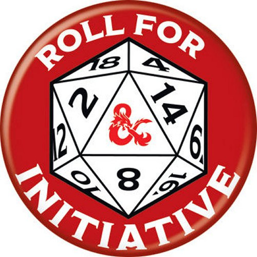 Dungeons & Dragons Roll For Initative Red Licensed 1.25 Inch Button 87991