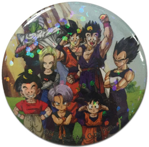 Dragon Ball Z Group Characters Glitter Licensed Anime Button GE-16951