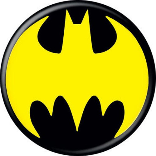 Batman Yellow Logo Black Licensed 1.25 Inch Button 82004