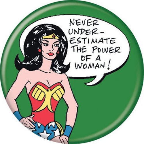 DC Comics Wonder Woman Never Underestimate Licensed 1.25 Inch Button 81757