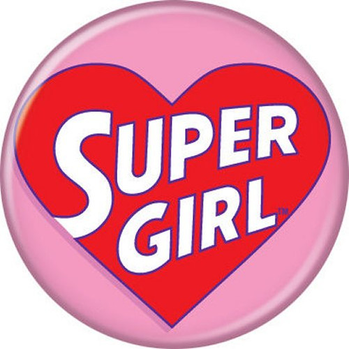 DC Comics Supergirl Heart Logo Licensed 1.25 Inch Button Licensed 1.25 Inch Button 81078