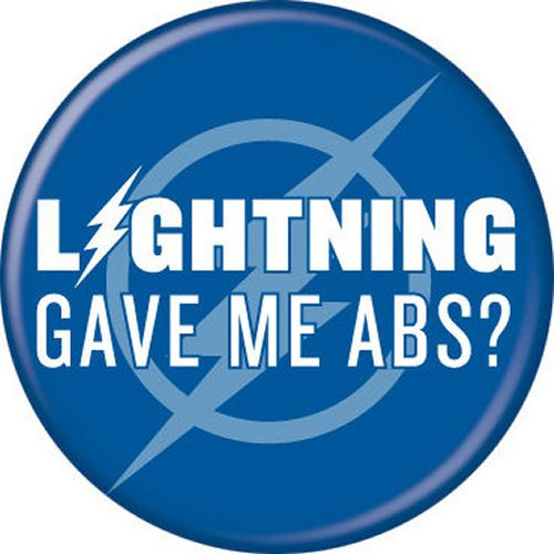DC Comics The Flash Lightning Gave Me Abs Licensed 1.25 Inch Button 84373