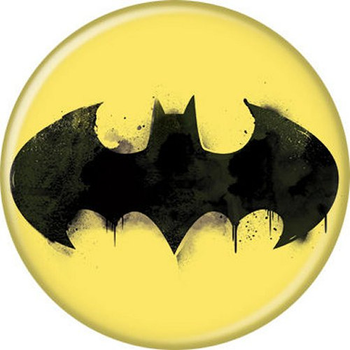 DC Comics Batman Logo Symbol Drip Yellow Licensed 1.25 Inch Button 86219
