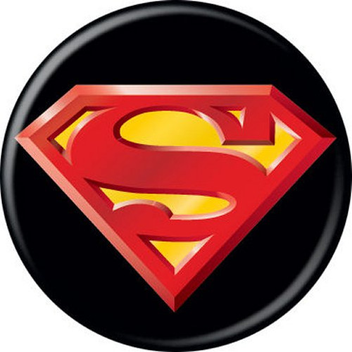 DC Comics Superman Logo Symbol Black Licensed 1.25 Inch Button 86232