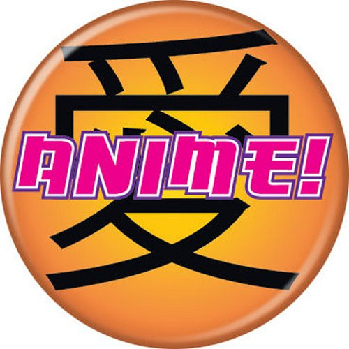 Anime Japanese Text Background Licensed 1.25 Inch Button 86168
