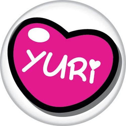 Anime Japanese Yuri Pink Heart White Licensed 1.25 Inch Button 86170