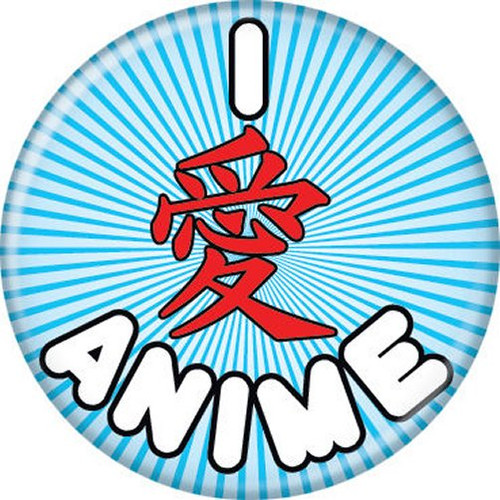 Japanese I Love Anime White Licensed 1.25 Inch Button 86171