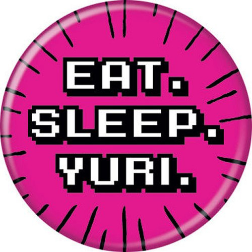 Anime Japanese Eat Sleep Yuri Pink Licensed 1.25 Inch Button 86183
