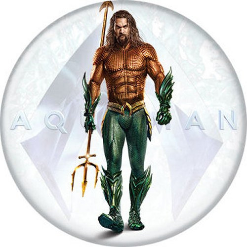 DC Comics Aquaman Movie White Licensed 1.25 Inch Button 87167