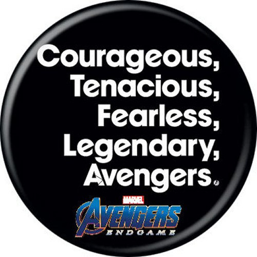 Marvel The Avengers Endgame Courageous Fearless Licensed 1.25 Inch Button 87330