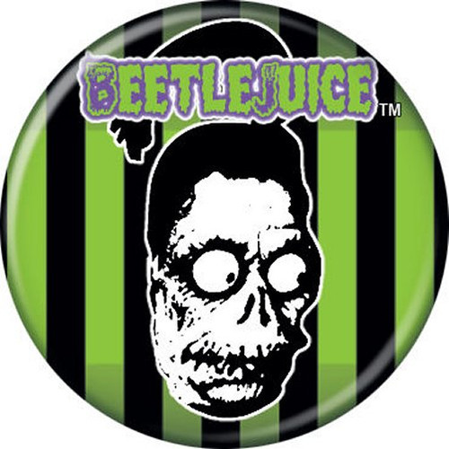 Beetlejuice Movie Shrunken Head Licensed 1.25 Inch Button 82818