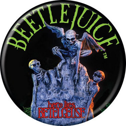 Beetlejuice Movie Tombstone Licensed 1.25 Inch Button 82954