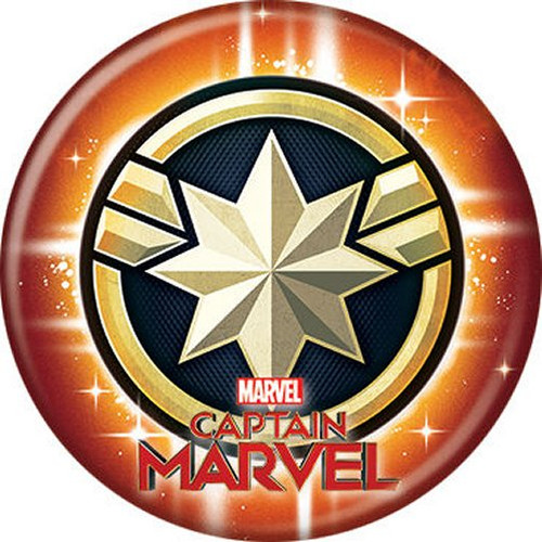 Marvel Captain Marvel Emblem Logo Symbol Licensed 1.25 Inch Button 87302