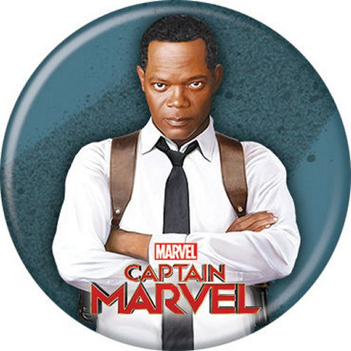 Marvel Captain Marvel Nick Fury Licensed 1.25 Inch Button 87309