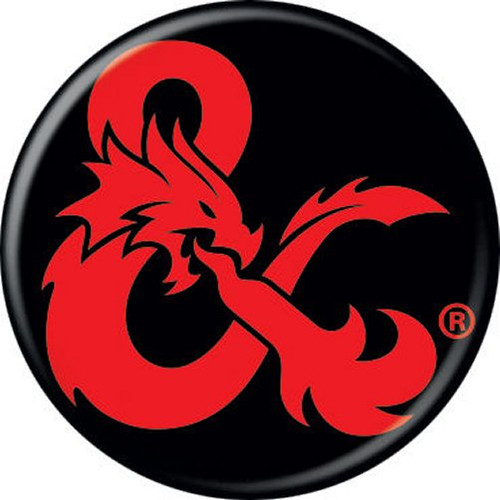 Dungeons & Dragons Red Ampersand Symbol Black Licensed 1.25 Inch Button 87986