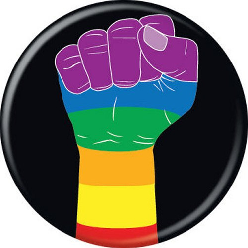 Empowerment Rainbow Fist Licensed 1.25 Inch Button 86204