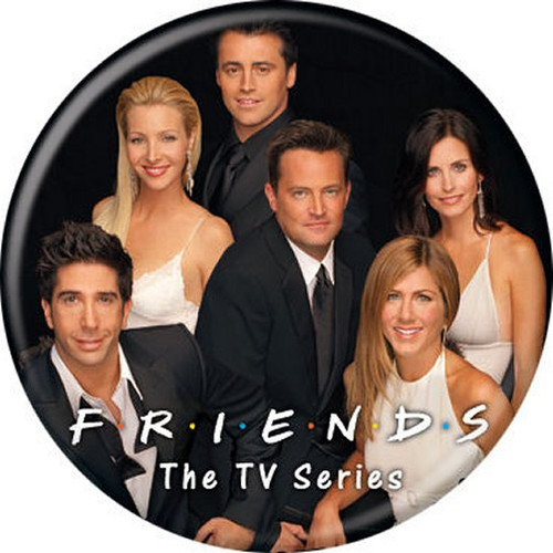 Friends Cast Black Licensed 1.25 Inch Button 83057