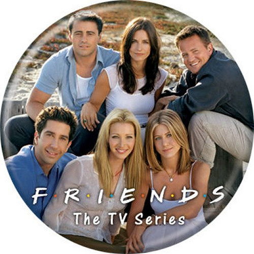 Friends Cast On Beach Licensed 1.25 Inch Button 83059