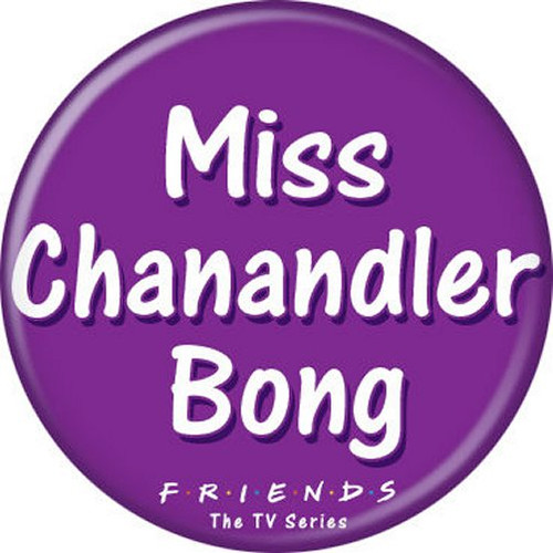 Friends Miss Chanandler Bong Purple Licensed 1.25 Inch Button 84542