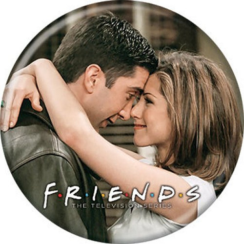 Friends Ross & Rachel Kiss Licensed 1.25 Inch Button 87853