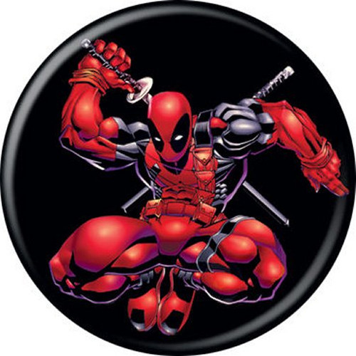 Marvel Comics Deadpool Black Licensed 1.25 Inch Button 81944
