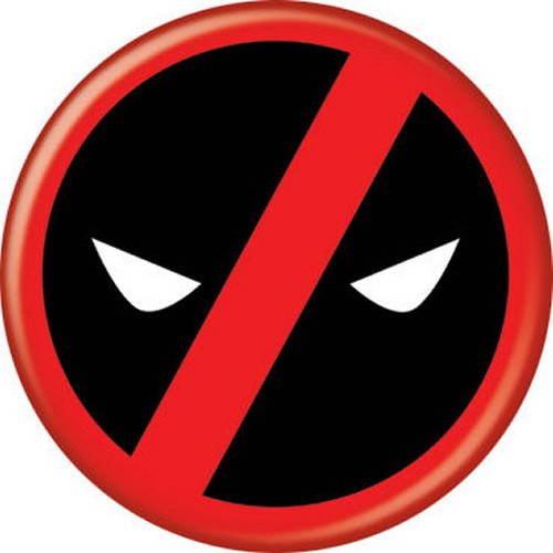 Marvel Comics Deadpool Anti Logo Symbol Black 1.25 Inch Button 82965