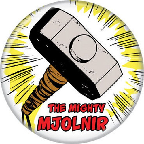 Marvel Comics Thor The Mighty Mjolnir Licensed 1.25 Inch Button 84648