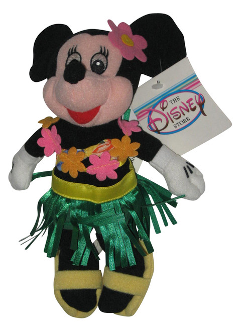 Disney Store Minnie Mouse Hula Outfit 9" Bean Bag Plush Toy
